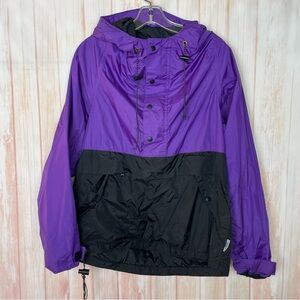 REI Purple and Black Hooded Pullover Windbreaker Rain Ski Snowboard Jacket (S)